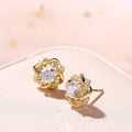 Vintage French Chic Flower Earrings, Summer Trendy Four Leaf Clover Stud Earrings For Women view 3