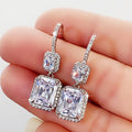 Trendy Small Square Sugar Hoop Earrings, French Elegant Minimalist Statement Earrings For Women view 2