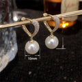 Light Luxury Pearl Drop Earrings For Women, Heart Zircon Clip On Earrings For Party Jewelry view 5