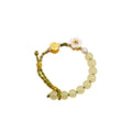 Chinese Style Good Luck Jade Peach Blossom Bracelet With Clear Round Beads Pearl Lotus Knot view 5