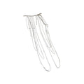 Platinum Plated Rhinestone Geometric Tassel Shoulder Body Necklace For Bridal Gown view 5