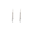 Elegant Long Silver Alloy Chain Tassel Waterdrop Rhinestone Asymmetric Dangle Drop Earrings view 5