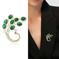 Alloy Crystal Peacock Brooch Pin For Fashion Animal Lapel Wear view 2