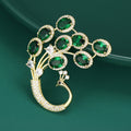 Alloy Crystal Peacock Brooch Pin For Fashion Animal Lapel Wear view 3