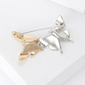 Alloy Two Tone Matte Butterfly Brooch Pin For Coats And Jackets view 4