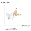 Alloy Two Tone Matte Butterfly Brooch Pin For Coats And Jackets view 5