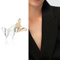 Alloy Two Tone Matte Butterfly Brooch Pin For Coats And Jackets view 2