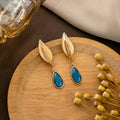 Vintage Bohemian Feather Turquoise Drop Earrings, Dragonfly Bird Teardrop Round Pearl Ear Jewelry view 4