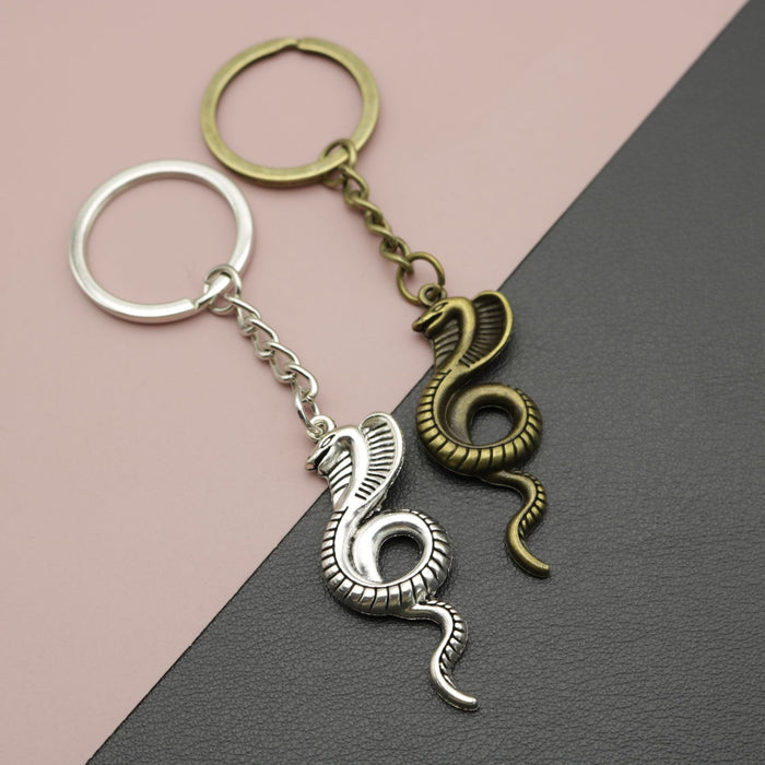 Zinc Alloy Cobra Snake Keychain Bag Charm Gift – Antique Copper