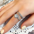 Fashion Double Layer Two In One Heart Zircon Ring Set For Women European American Jewelry view 4