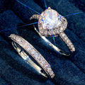 Fashion Double Layer Two In One Heart Zircon Ring Set For Women European American Jewelry view 3