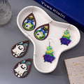 Vintage Halloween Wooden Pumpkin Witch Ghost Spider Web Acrylic Drop Dangle Party Earrings view 3