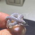 Sparkling Micro Pave Zircon Twisted Rope Ring For Men And Women Luxury Wrap Finger Jewelry view 5
