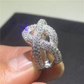 Sparkling Micro Pave Zircon Twisted Rope Ring For Men And Women Luxury Wrap Finger Jewelry view 3