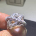 Sparkling Micro Pave Zircon Twisted Rope Ring For Men And Women Luxury Wrap Finger Jewelry view 1
