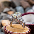 Rectangle Cut Simulated Diamond Ring With Star Accents Simple Versatile Friendship Ring For Women view 2