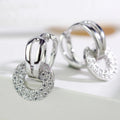 Early Summer High End Korean Women's Hoop Earrings Round Micro Paved Zircon Ear Cuff Short Earrings view 1