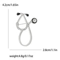 Alloy Rhinestone Geometric Stethoscope Brooch Pin For Clothing Decoration view 5