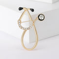 Alloy Rhinestone Geometric Stethoscope Brooch Pin For Clothing Decoration view 6