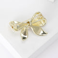 Alloy Pearl Bow Brooch Pin For Elegant Clothing Accessories – Gold view 4