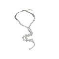 Light Luxury Alloy Rhinestone Geometric Tassel Statement Necklace For Women view 5