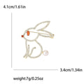 Alloy Rhinestone Hollow Rabbit Brooch Pin For Cute Clothing Decoration view 5