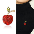 Alloy Rhinestone Apple Brooch Pin For Christmas Suit Decoration view 2