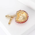 Alloy Rhinestone Apple Brooch Pin For Christmas Suit Decoration view 4