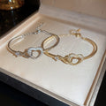 Luxury Copper Open Bangle With Hollow Zircon Heart Ring Design For Women Couples view 1