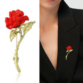 Alloy Rose Flower Brooch Pin For Elegant Suit Lapel Decoration view 2