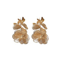 Chic Hollow Metal Flower Tassel Drop Earrings With Silver Needle Long Statement Design view 5