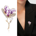 Alloy Hibiscus Layered Petal Brooch For Elegant Lapel Decoration view 2