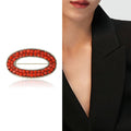 Metal Enamel Geometric Circle Brooch Pin For Clothing Decoration view 2