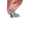 Copper Zircon Butterfly Stud Earrings Sweet Minimalist Light Luxury Commuter Jewelry view 5