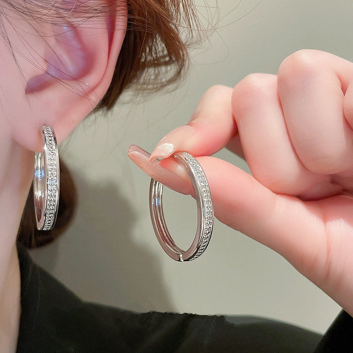 Minimalist Unique Statement Hoop Earrings Trendy Oversized Circle Light Luxury Ear Jewelry