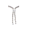 Chic Copper Zircon Water Drop Long Tassel Drop Earrings With Silver Needle view 5