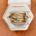 Women's Gold Tone Wide Multi Band Vine Wrap Ring With Starry CZ Bird Nest Design view 4