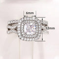 Simple Geometric Square Cross Ring Set For Women Versatile Lady Classic Fashion Finger Rings view 5