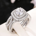 Simple Geometric Square Cross Ring Set For Women Versatile Lady Classic Fashion Finger Rings view 3
