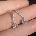 Micro Pave Zircon Drop Earrings Classic Four Prong Minimalist Ear Hook Jewelry For Women view 4