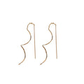 Minimalist Metal Chain Tassel Drop Earrings Geometric Line Threader Earrings For Commuter Style view 5