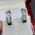 European American Silver Color Small Hoop Earrings Minimalist Unisex Ear Cuff Style view 4