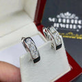 European American Silver Color Small Hoop Earrings Minimalist Unisex Ear Cuff Style view 2