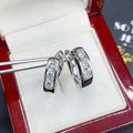 European American Silver Color Small Hoop Earrings Minimalist Unisex Ear Cuff Style view 3