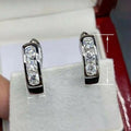 European American Silver Color Small Hoop Earrings Minimalist Unisex Ear Cuff Style view 5
