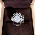 Simulated Diamond Ring Set With Princess Crown Design, Elegant European Fashion Finger Ring view 5