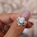 Simulated Diamond Ring Set With Princess Crown Design, Elegant European Fashion Finger Ring view 2