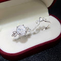 Simulated Diamond Ring Set With Princess Crown Design, Elegant European Fashion Finger Ring view 3