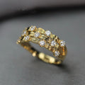 Fashionable Gypsophila Leaf Open Ring Vintage Wrinkled Metal Street Style Finger Jewelry view 3