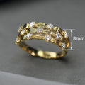 Fashionable Gypsophila Leaf Open Ring Vintage Wrinkled Metal Street Style Finger Jewelry view 5